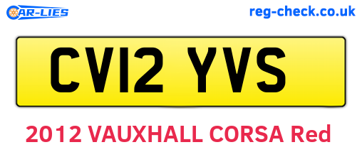 CV12YVS are the vehicle registration plates.