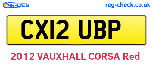 CX12UBP are the vehicle registration plates.