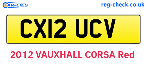 CX12UCV are the vehicle registration plates.