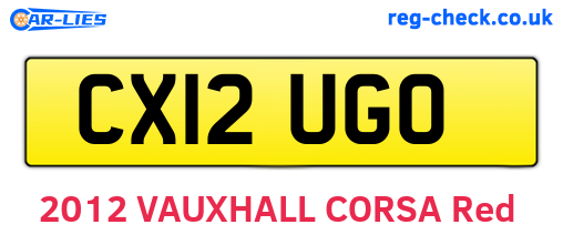 CX12UGO are the vehicle registration plates.
