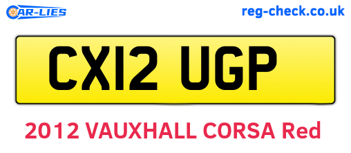 CX12UGP are the vehicle registration plates.