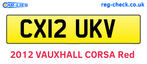 CX12UKV are the vehicle registration plates.