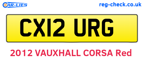 CX12URG are the vehicle registration plates.