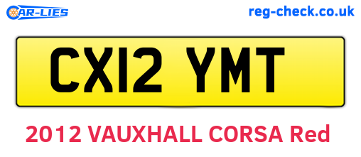 CX12YMT are the vehicle registration plates.