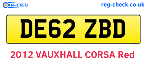 DE62ZBD are the vehicle registration plates.