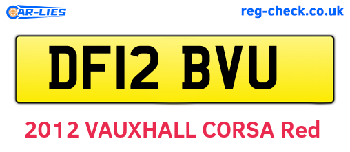 DF12BVU are the vehicle registration plates.