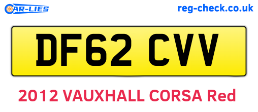 DF62CVV are the vehicle registration plates.