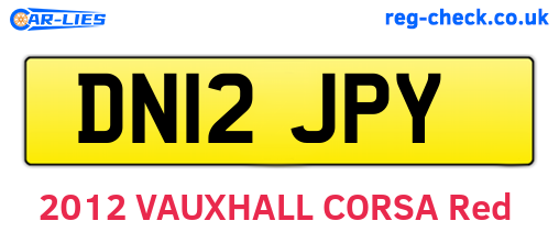 DN12JPY are the vehicle registration plates.