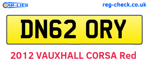 DN62ORY are the vehicle registration plates.