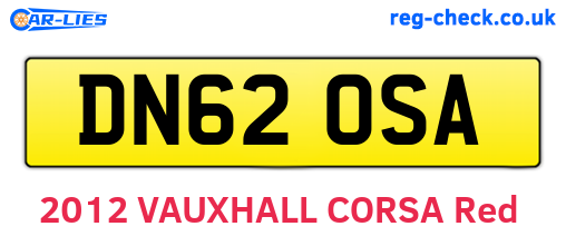 DN62OSA are the vehicle registration plates.