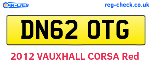 DN62OTG are the vehicle registration plates.