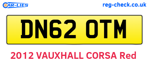DN62OTM are the vehicle registration plates.