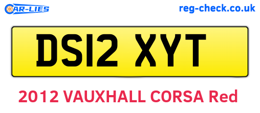 DS12XYT are the vehicle registration plates.