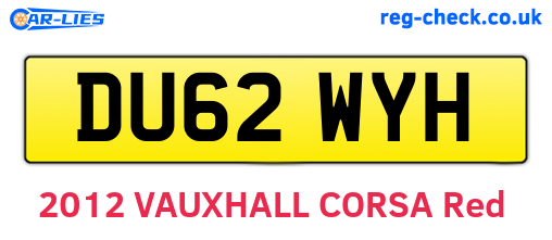 DU62WYH are the vehicle registration plates.