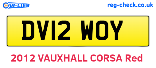 DV12WOY are the vehicle registration plates.