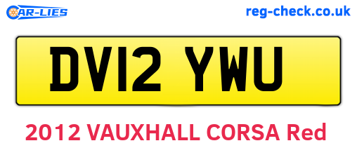 DV12YWU are the vehicle registration plates.