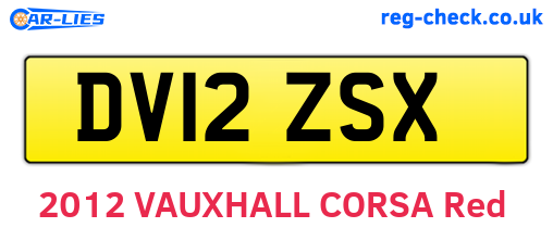 DV12ZSX are the vehicle registration plates.