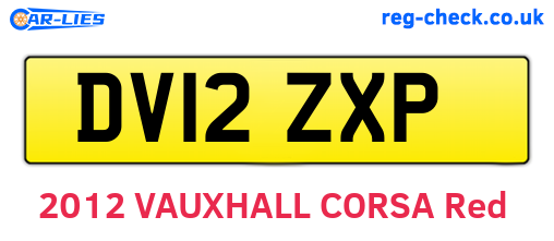 DV12ZXP are the vehicle registration plates.