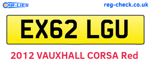 EX62LGU are the vehicle registration plates.