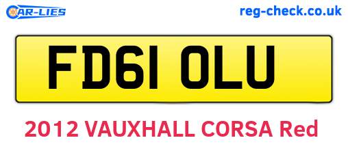 FD61OLU are the vehicle registration plates.