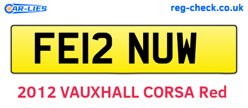 FE12NUW are the vehicle registration plates.