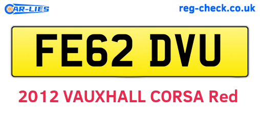 FE62DVU are the vehicle registration plates.