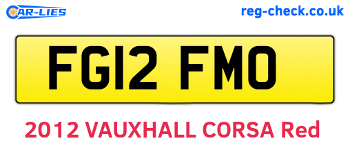 FG12FMO are the vehicle registration plates.