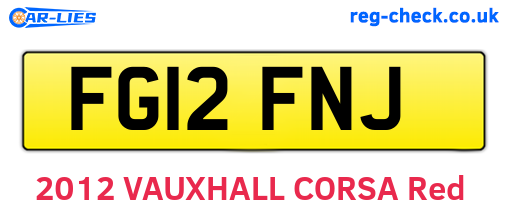 FG12FNJ are the vehicle registration plates.