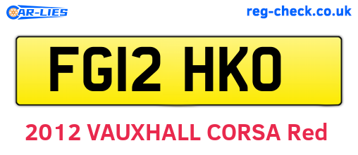 FG12HKO are the vehicle registration plates.