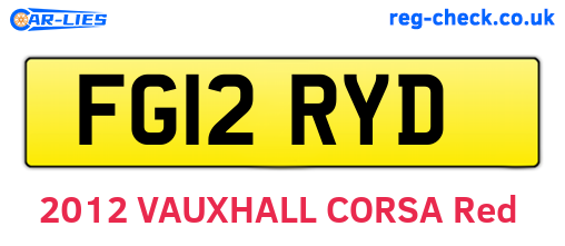 FG12RYD are the vehicle registration plates.