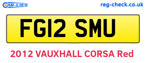 FG12SMU are the vehicle registration plates.