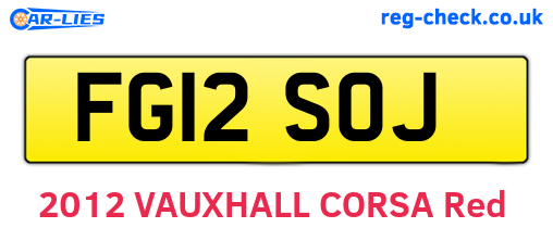 FG12SOJ are the vehicle registration plates.