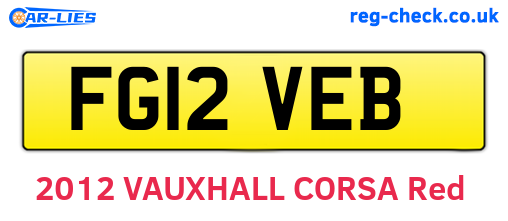 FG12VEB are the vehicle registration plates.
