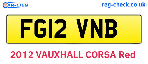 FG12VNB are the vehicle registration plates.