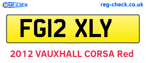 FG12XLY are the vehicle registration plates.