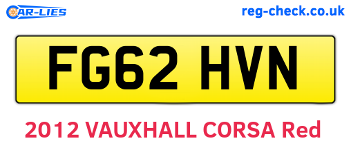 FG62HVN are the vehicle registration plates.