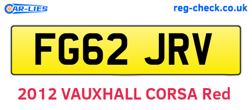 FG62JRV are the vehicle registration plates.