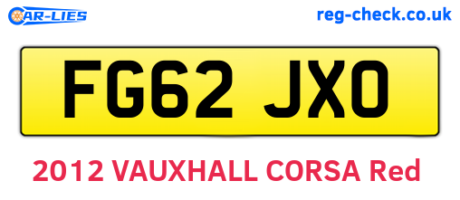 FG62JXO are the vehicle registration plates.