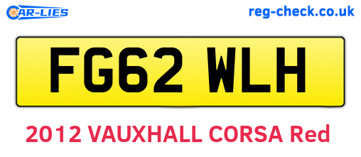 FG62WLH are the vehicle registration plates.