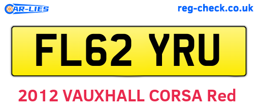 FL62YRU are the vehicle registration plates.