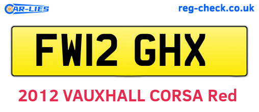 FW12GHX are the vehicle registration plates.