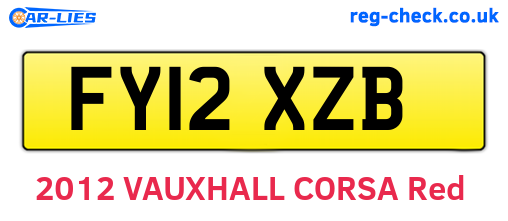 FY12XZB are the vehicle registration plates.