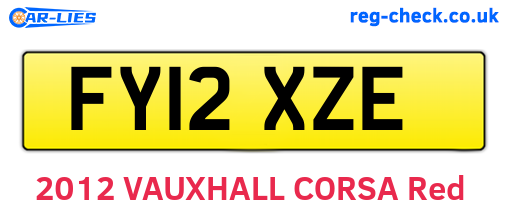 FY12XZE are the vehicle registration plates.