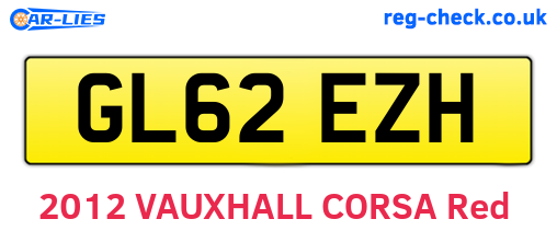 GL62EZH are the vehicle registration plates.