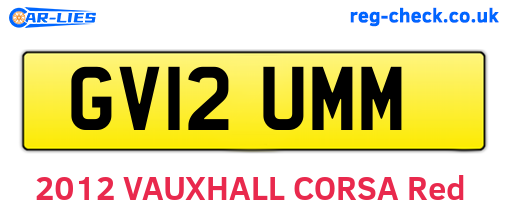 GV12UMM are the vehicle registration plates.