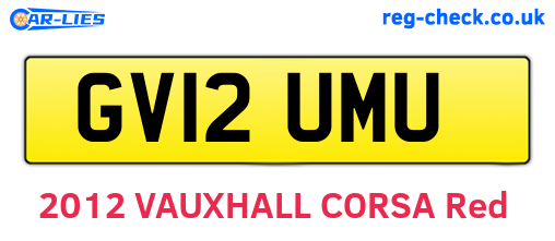 GV12UMU are the vehicle registration plates.