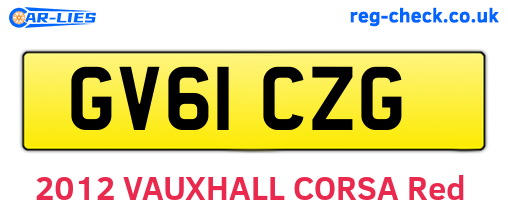 GV61CZG are the vehicle registration plates.