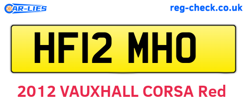 HF12MHO are the vehicle registration plates.