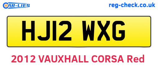 HJ12WXG are the vehicle registration plates.