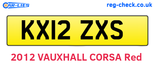 KX12ZXS are the vehicle registration plates.